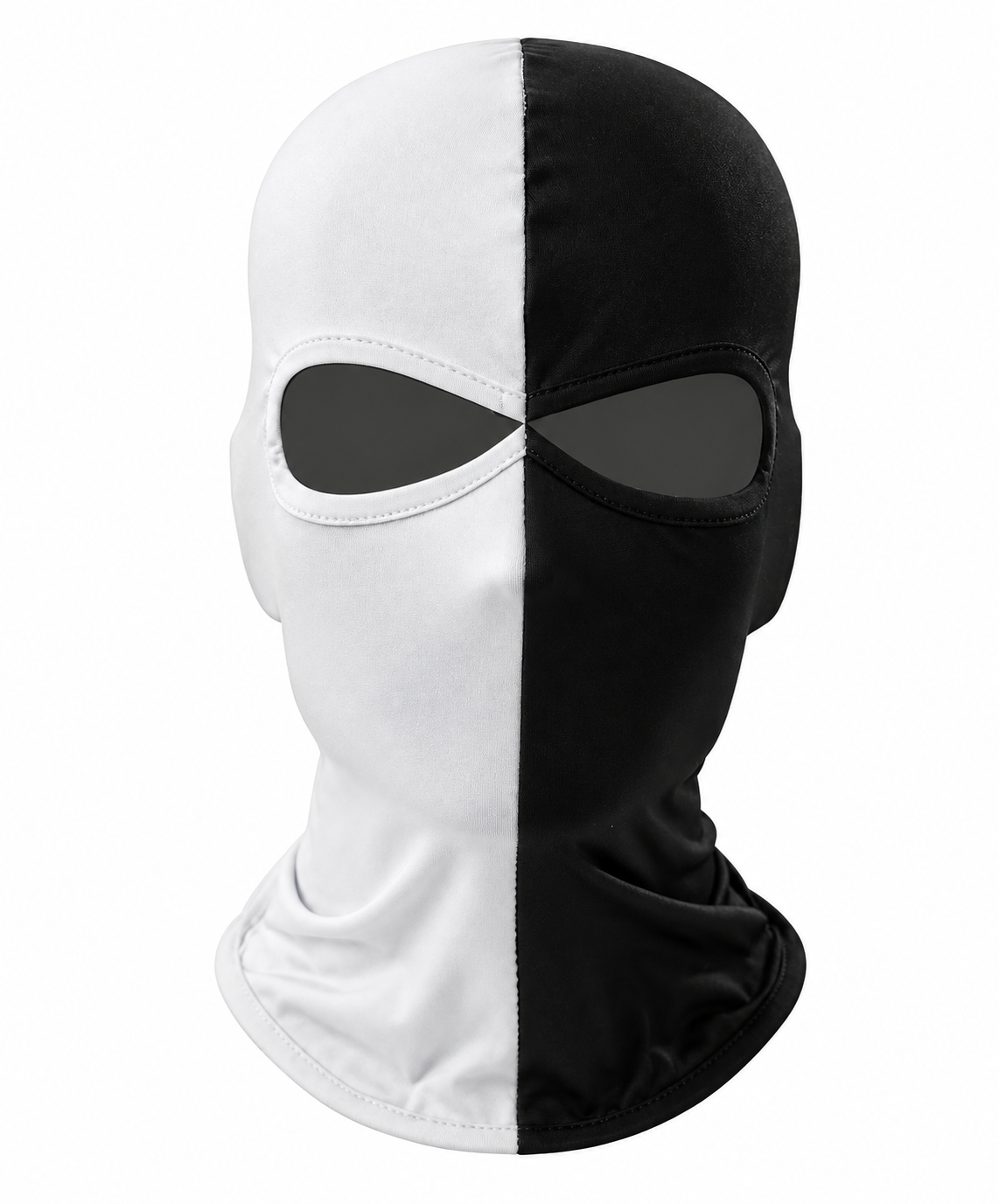 Cagoule tactique noire et blanche avec deux ouvertures pour les yeux
