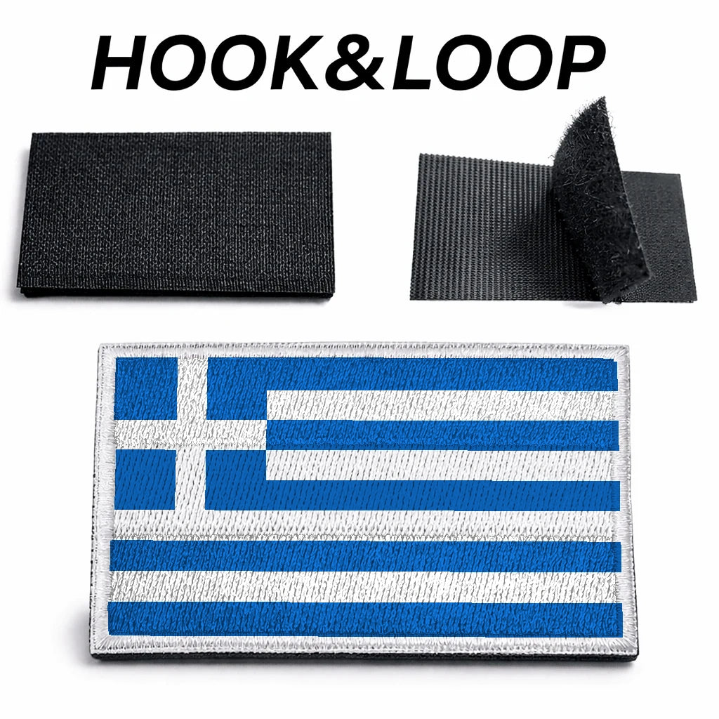 Petic brodat cu velcro 5х8 см - steagul Greciei