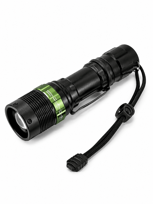 Lanternă LED tactică BlackAirsoft GREENFORGE cu Zoom, baterie Li-ion