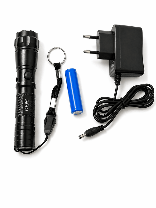 Lanternă LED Black Airsoft 903 12V cu încărcător și baterie reîncărcabilă