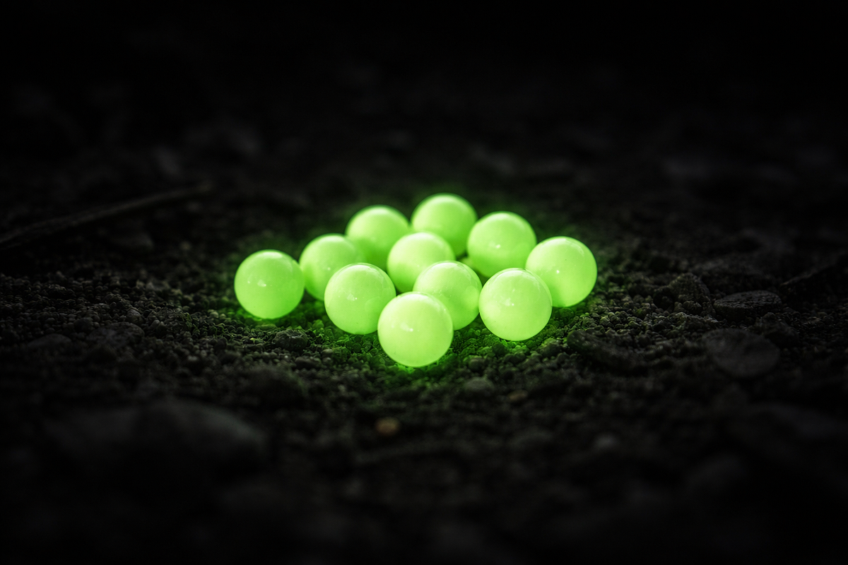 Luminescentne tracer kuglice za airsoft 0.12g, 6mm - 2000 komada, zelene Glow BB