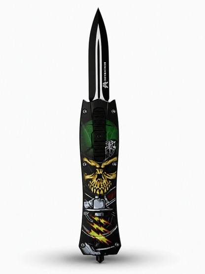 Couteau automatique Black Airsoft Inferno OTF à lame jaillissante