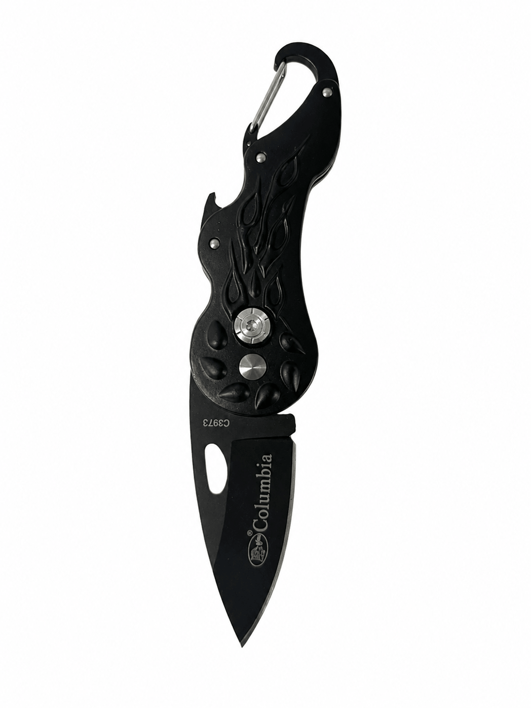 Black Airsoft Columbia Mini összecsukható kés - Karabiner