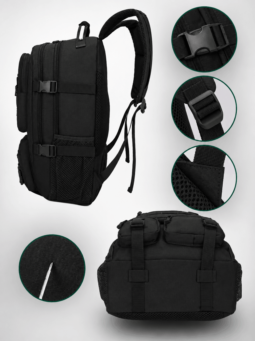 Black Airsoft taktikai hátizsák 35L 600D
