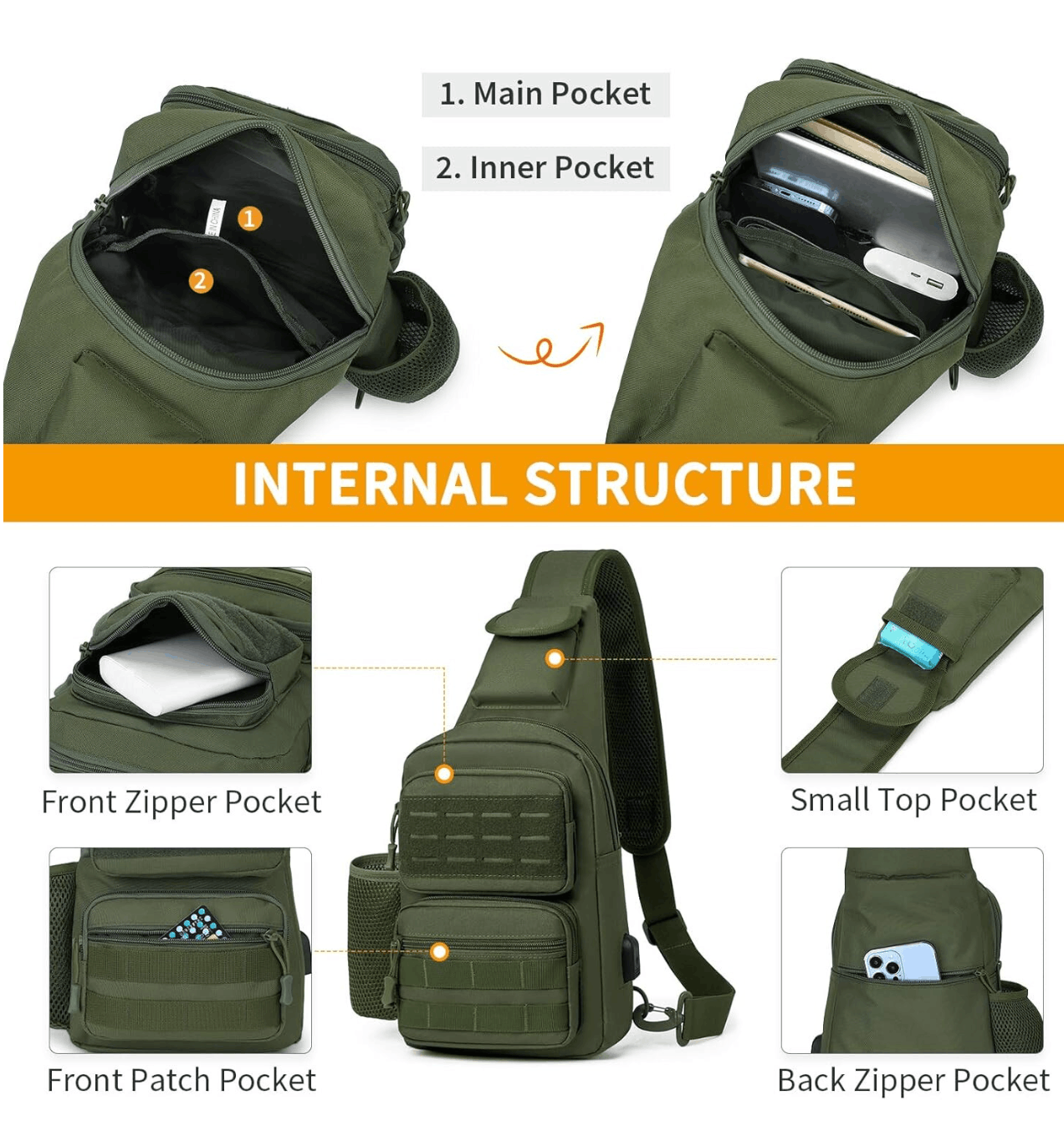 Sac bandoulière tactique Black Airsoft Tactical Sling Bag