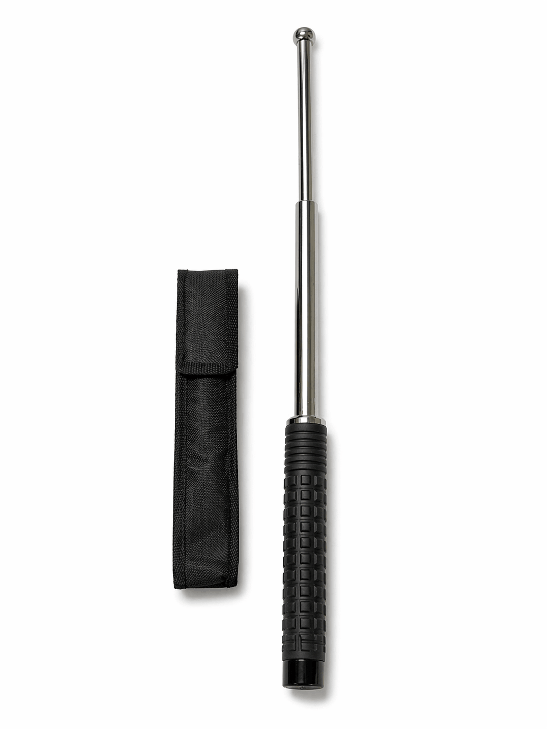 Baston telescopic din oțel Black Airsoft TITAN 52 cm cu husă – Crom