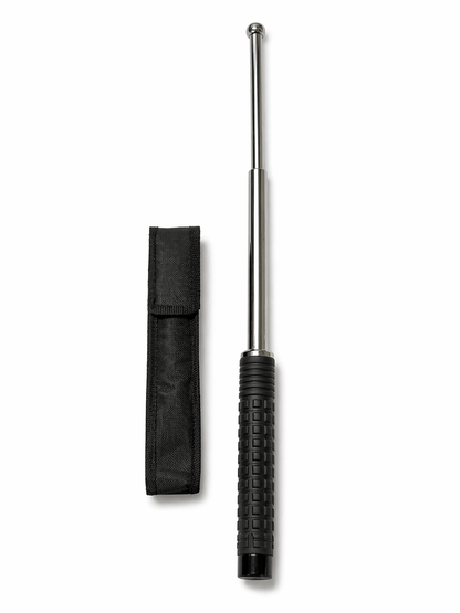 Baston telescopic din oțel Black Airsoft TITAN 52 cm cu husă – Crom