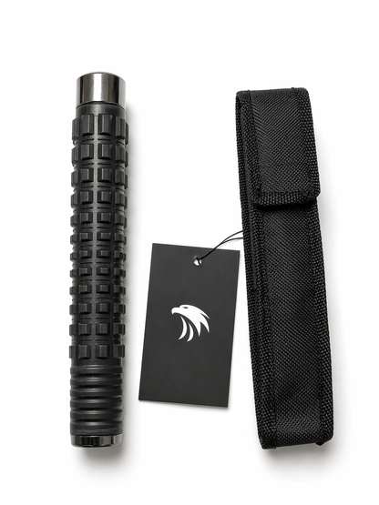 Baston telescopic din oțel Black Airsoft TITAN 52 cm cu husă – Crom