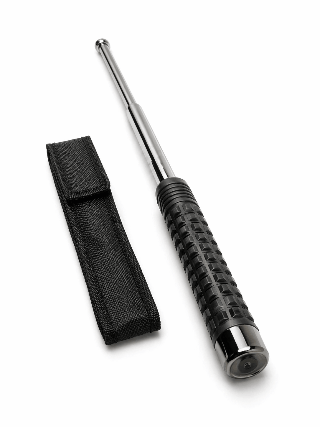 Baston telescopic din oțel Black Airsoft TITAN 52 cm cu husă – Crom