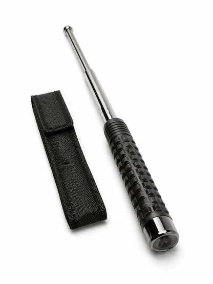 Baston telescopic din oțel Black Airsoft TITAN 52 cm cu husă – Crom