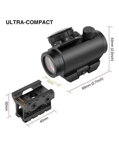BlackAirsoft FALCON 2MOA 1x25 mm kollimátoros irányzék (red dot) 11 fényerősségi fokozattal