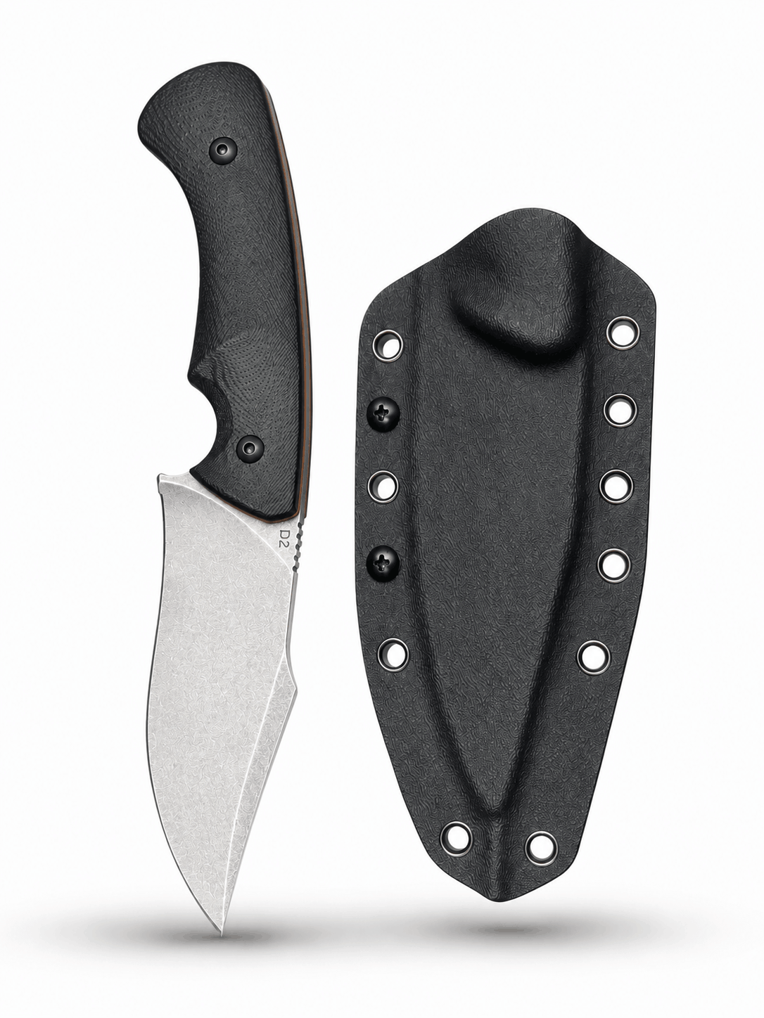 Taktisches Messer BlackAirsoft HUNTER D2 mit KYDEX-Scheide und G10 Griff – 24 cm