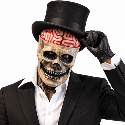 Mască de Halloween cu craniu și creier expus BlackAirsoft NECRO