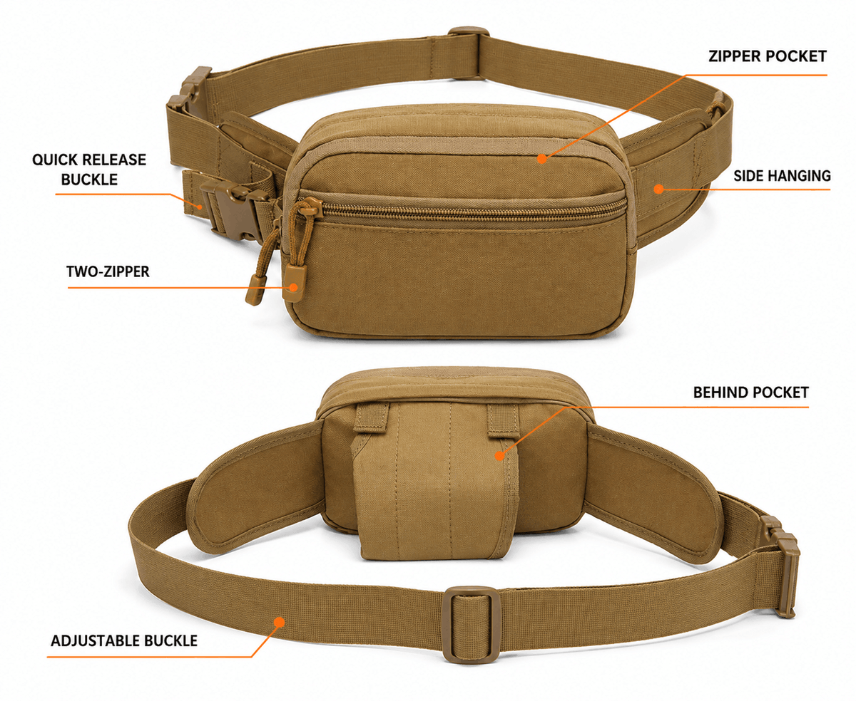 Taktische Gürteltasche BlackAirsoft Surprise mit Fach für verdecktes Tragen einer Pistole (CCW)