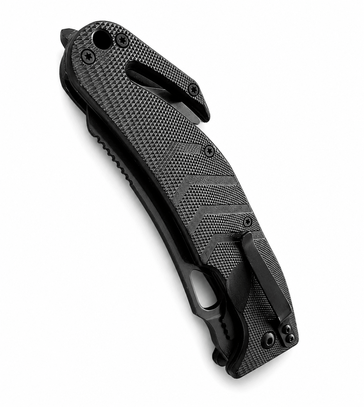 Couteau tactique pliant de sauvetage avec coupe-fil et clip