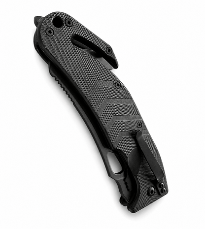 Couteau tactique pliant de sauvetage avec coupe-fil et clip