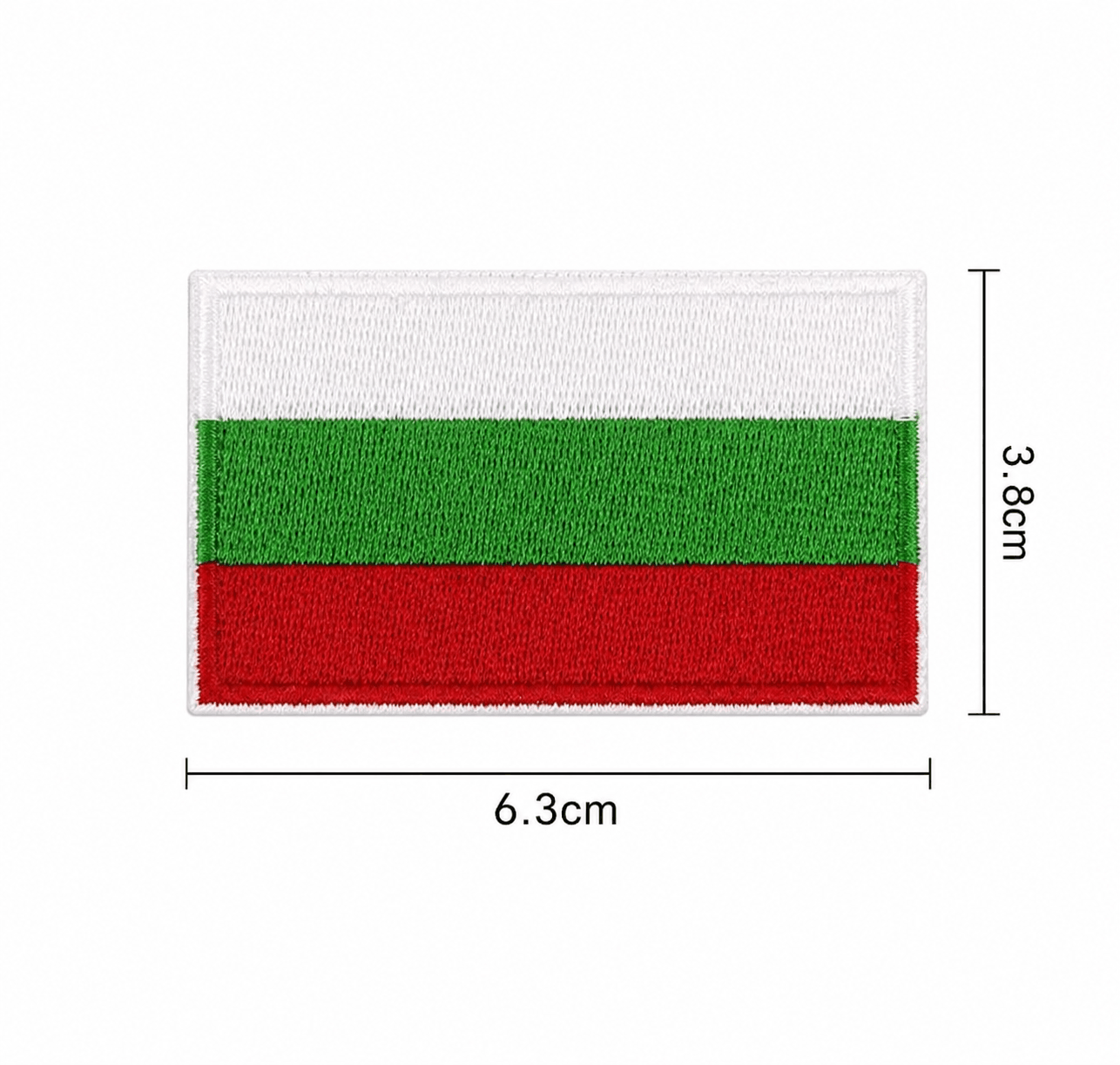 Emblema steagul Bulgariei 6.3x3.8 cm – termoadezivă fără velcro