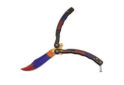 Butterfly-Messer mit farbiger Klinge und Aluminiumgriff