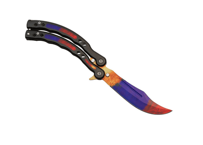 Butterfly-Messer mit farbiger Klinge und Aluminiumgriff