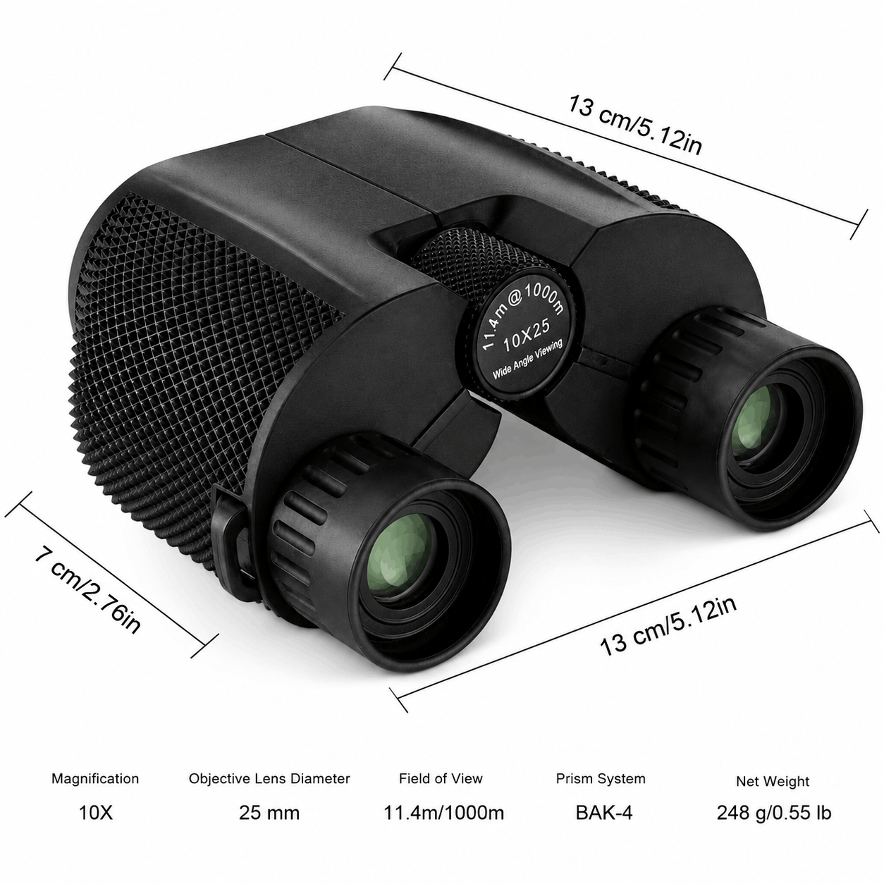 Συμπαγή κιάλια 10x25 με πρίσμα BAK-4 και επίστρωση FMC