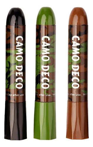 Crème de camouflage pour le visage – 3 sticks de camouflage tactique