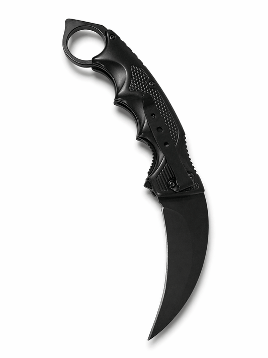 Karambit-Messer Black Airsoft klappbar mit Ring