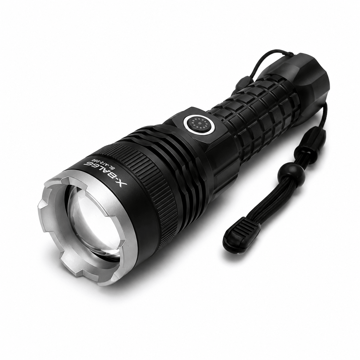 Lanternă LED puternică X-BALOG P50 cu acumulator și încărcare USB – 17 cm
