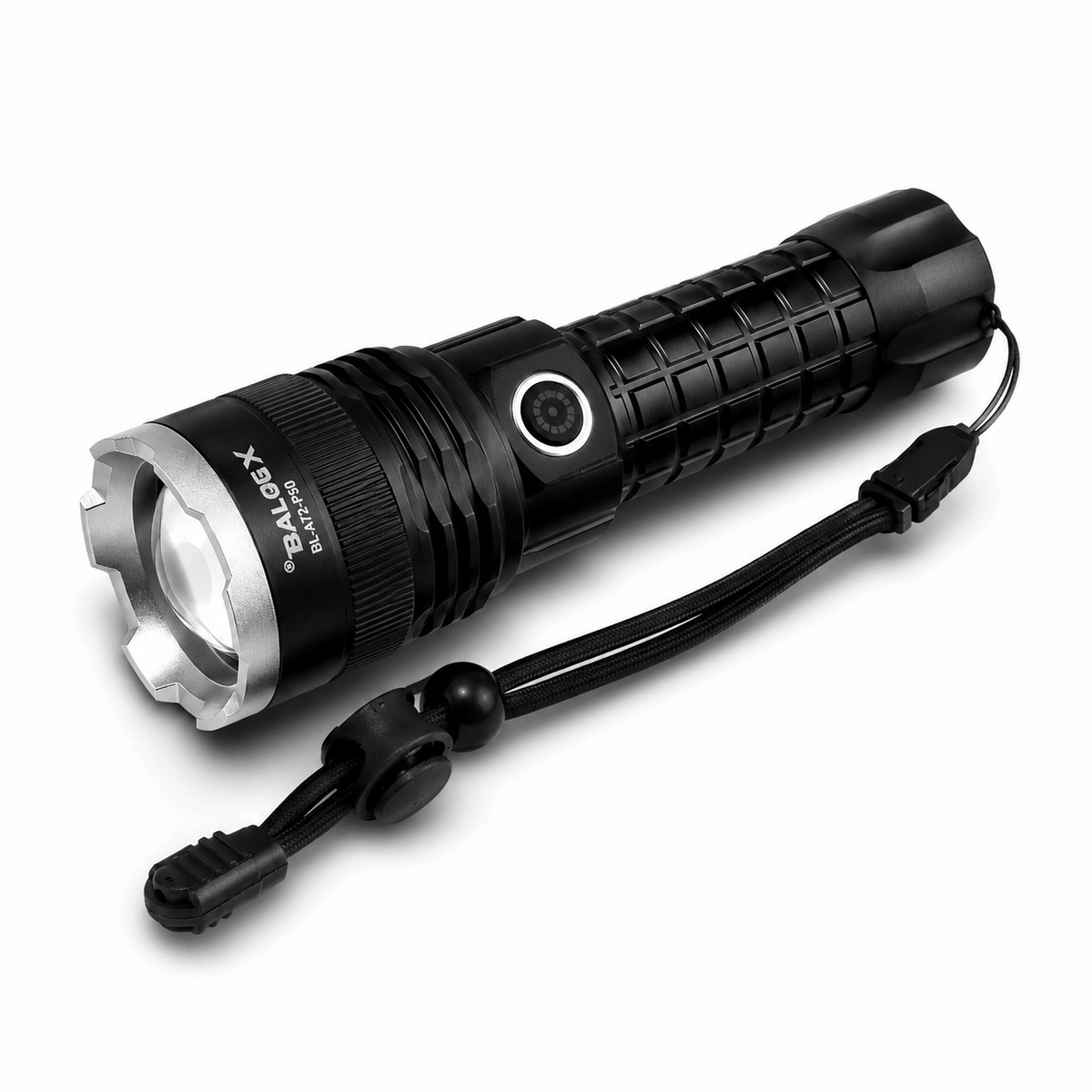 Lanternă LED puternică X-BALOG P50 cu acumulator și încărcare USB – 17 cm