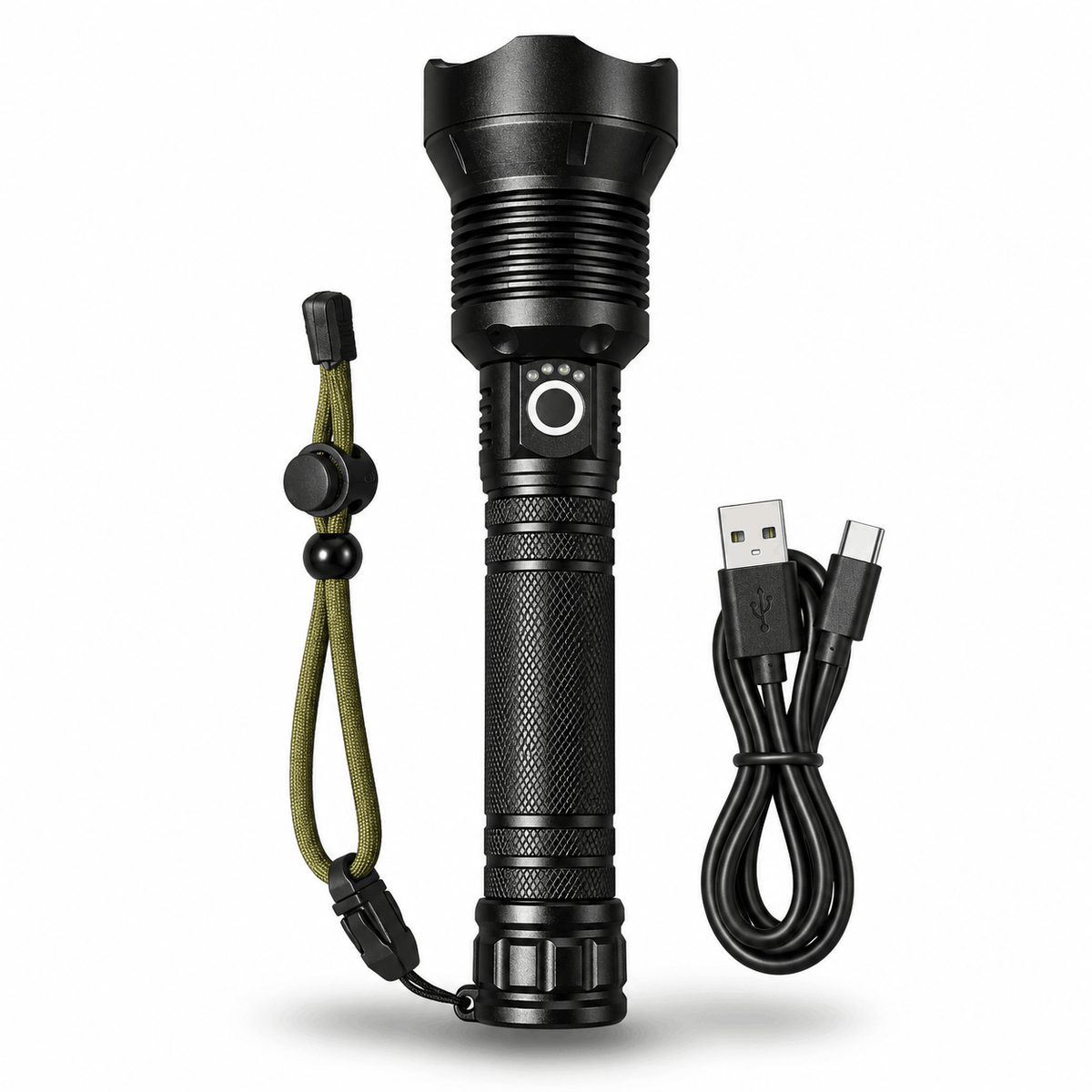 Leistungsstarke X-BALG P90 LED-Taschenlampe mit USB-C-Ladefunktion