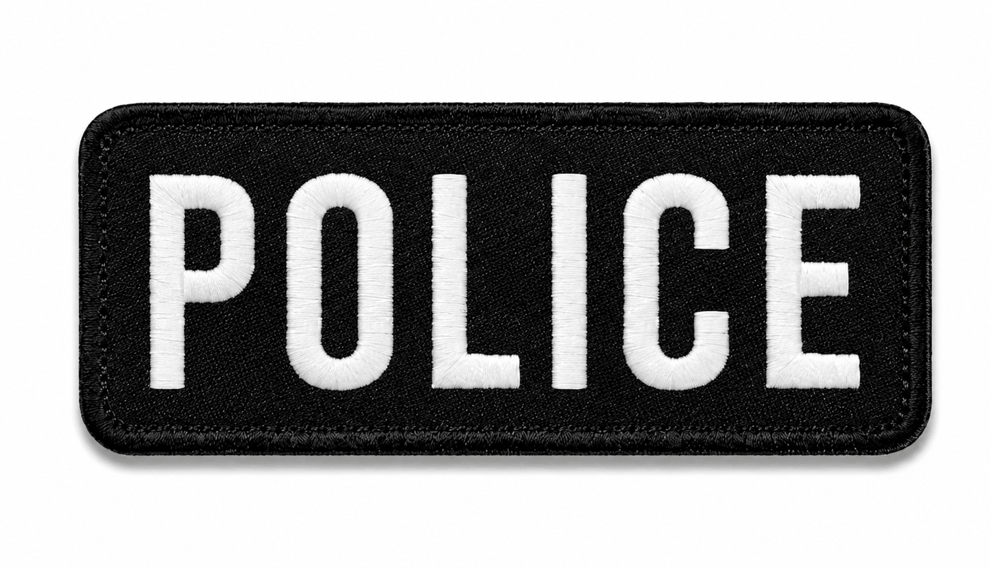 Écusson POLICE 25x9 cm avec dos auto-agrippant