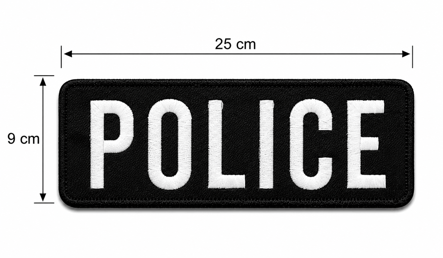 Écusson POLICE 25x9 cm avec dos auto-agrippant