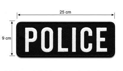 Écusson POLICE 25x9 cm avec dos auto-agrippant