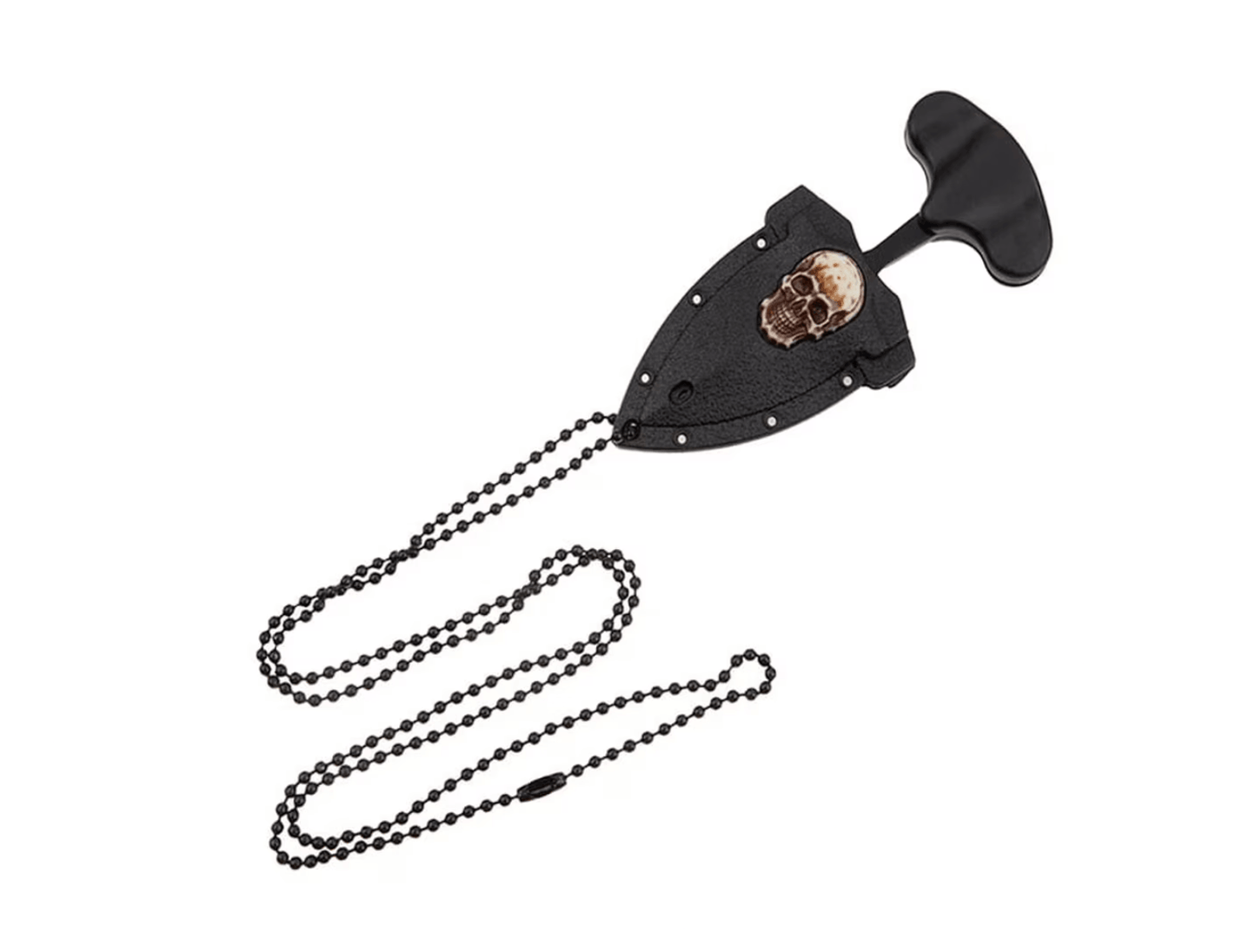 Couteau de cou avec étui et pendentif en forme de crâne