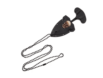 Couteau de cou avec étui et pendentif en forme de crâne