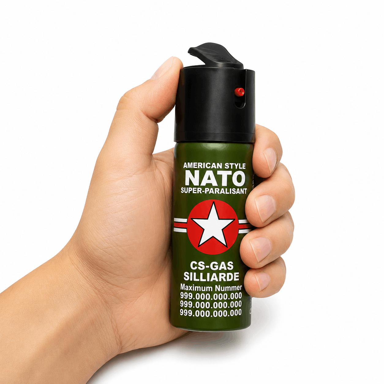 NATO CS-GAS 60 ml borsspray – önvédelmi spray Jet fúvókával, 3 m hatótávolságig