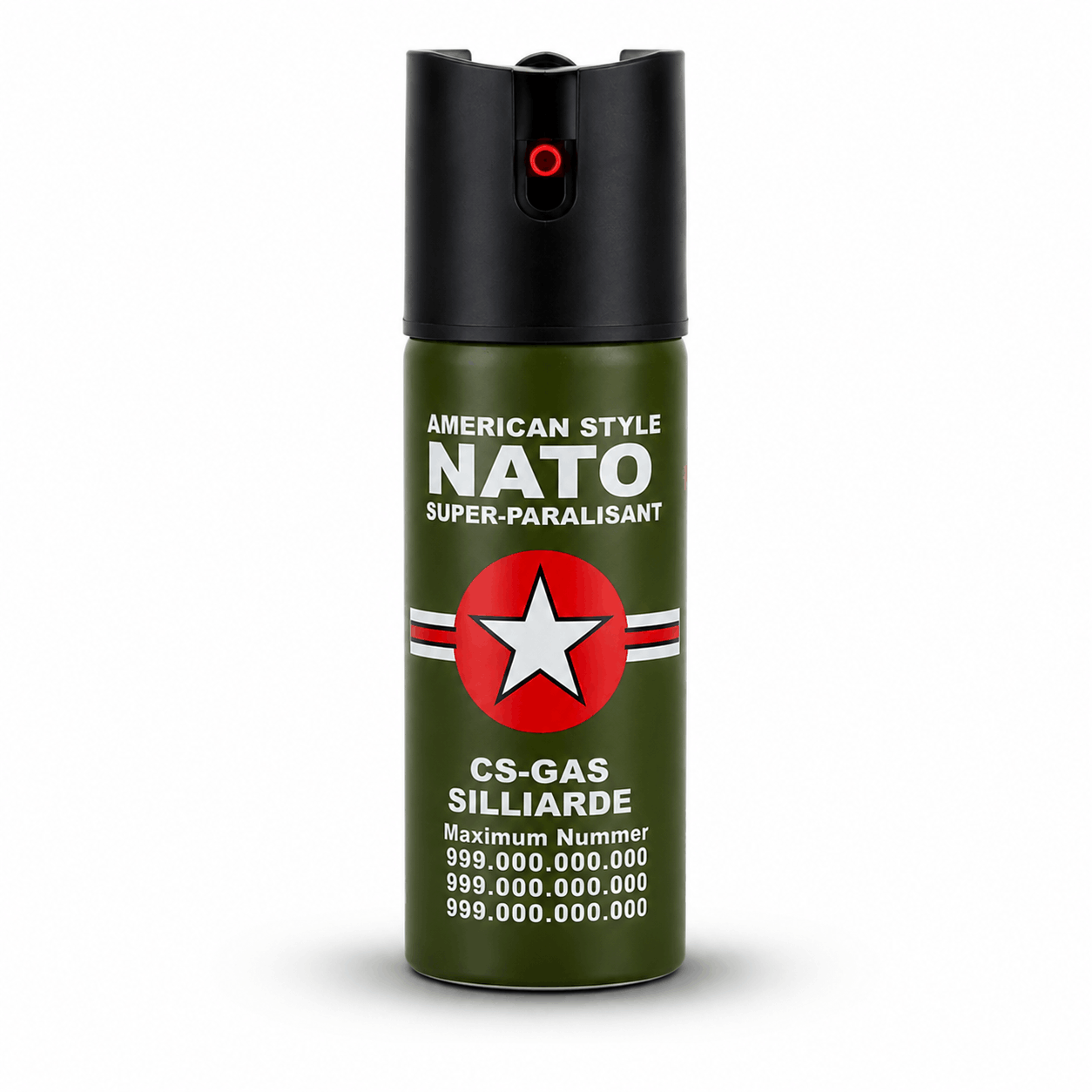 NATO CS-GAS 60 ml borsspray – önvédelmi spray Jet fúvókával, 3 m hatótávolságig