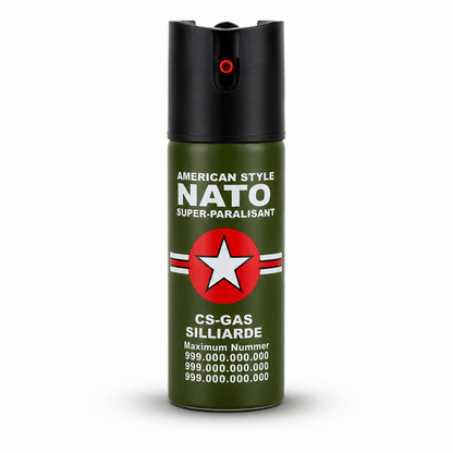 NATO CS-GAS 60 ml borsspray – önvédelmi spray Jet fúvókával, 3 m hatótávolságig