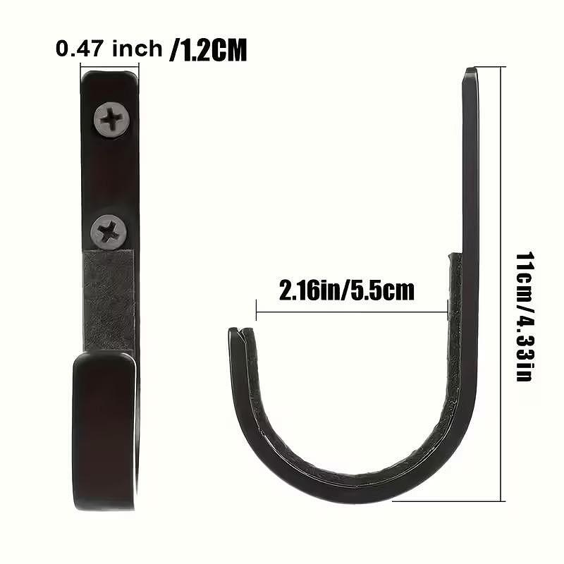 Waffenhalter, Set mit 2 Haken für Gewehre, schwarz