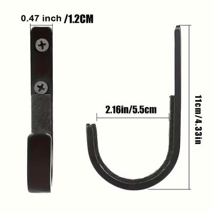 Waffenhalter, Set mit 2 Haken für Gewehre, schwarz