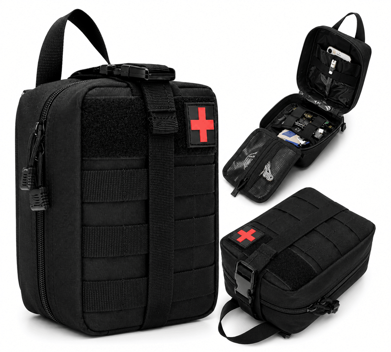 Taktikai MOLLE BlackAirsoft Rip-Away orvosi elsősegély táska