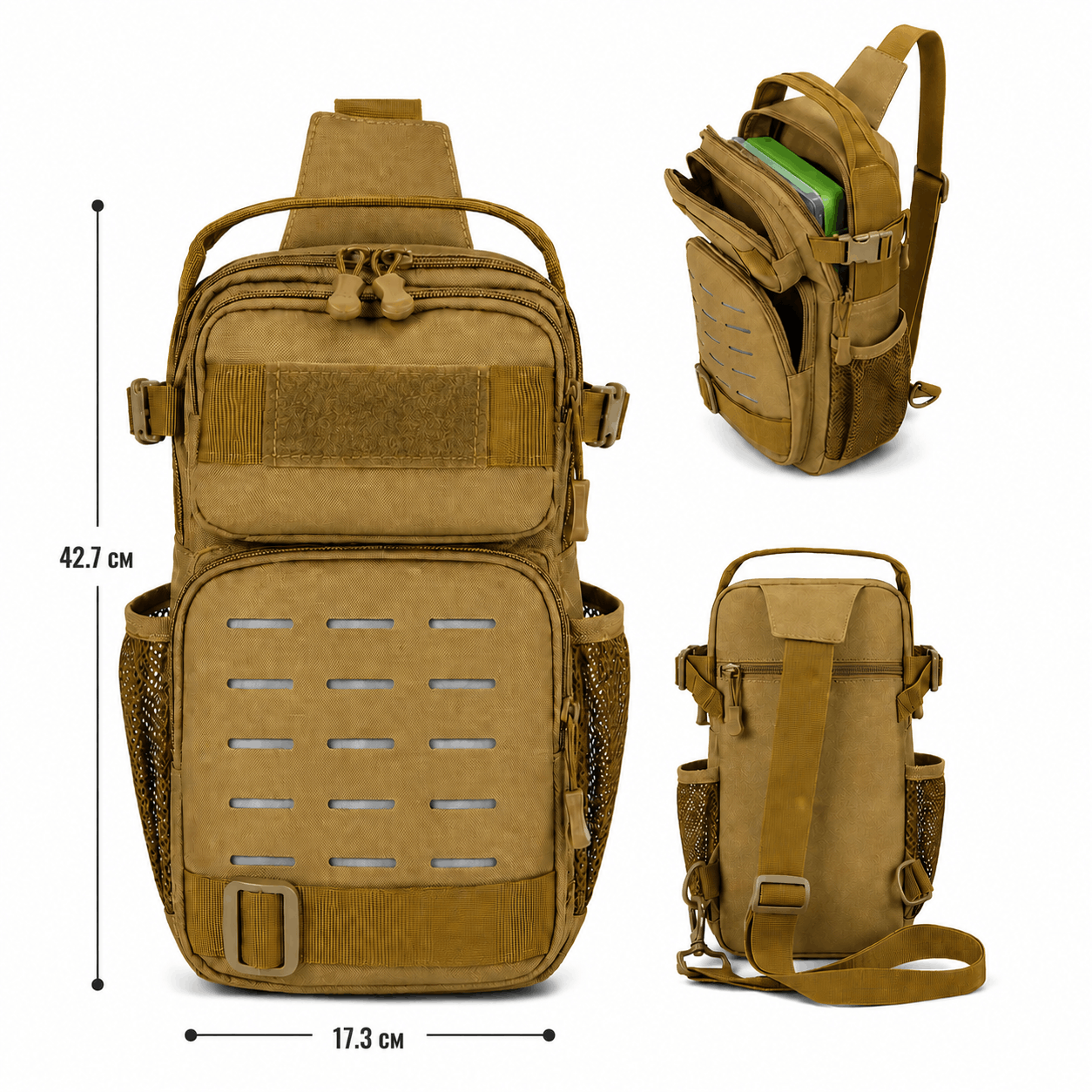 Rucsac tactic EDC 10L cu o singură bretea și sistem MOLLE