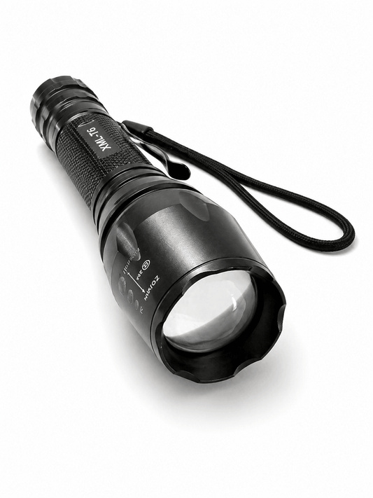 Lanternă LED tactică Black Airsoft set cu baterii și încărcător
