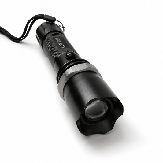 Lanternă LED tactică POLICE 5000W Black Airsoft set cu încărcător auto