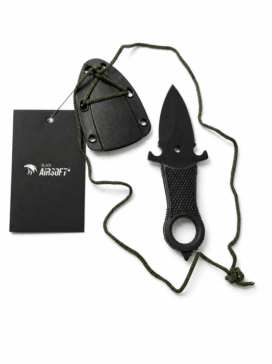 Taktický nůž Halo Black Airsoft na krk s pouzdrem