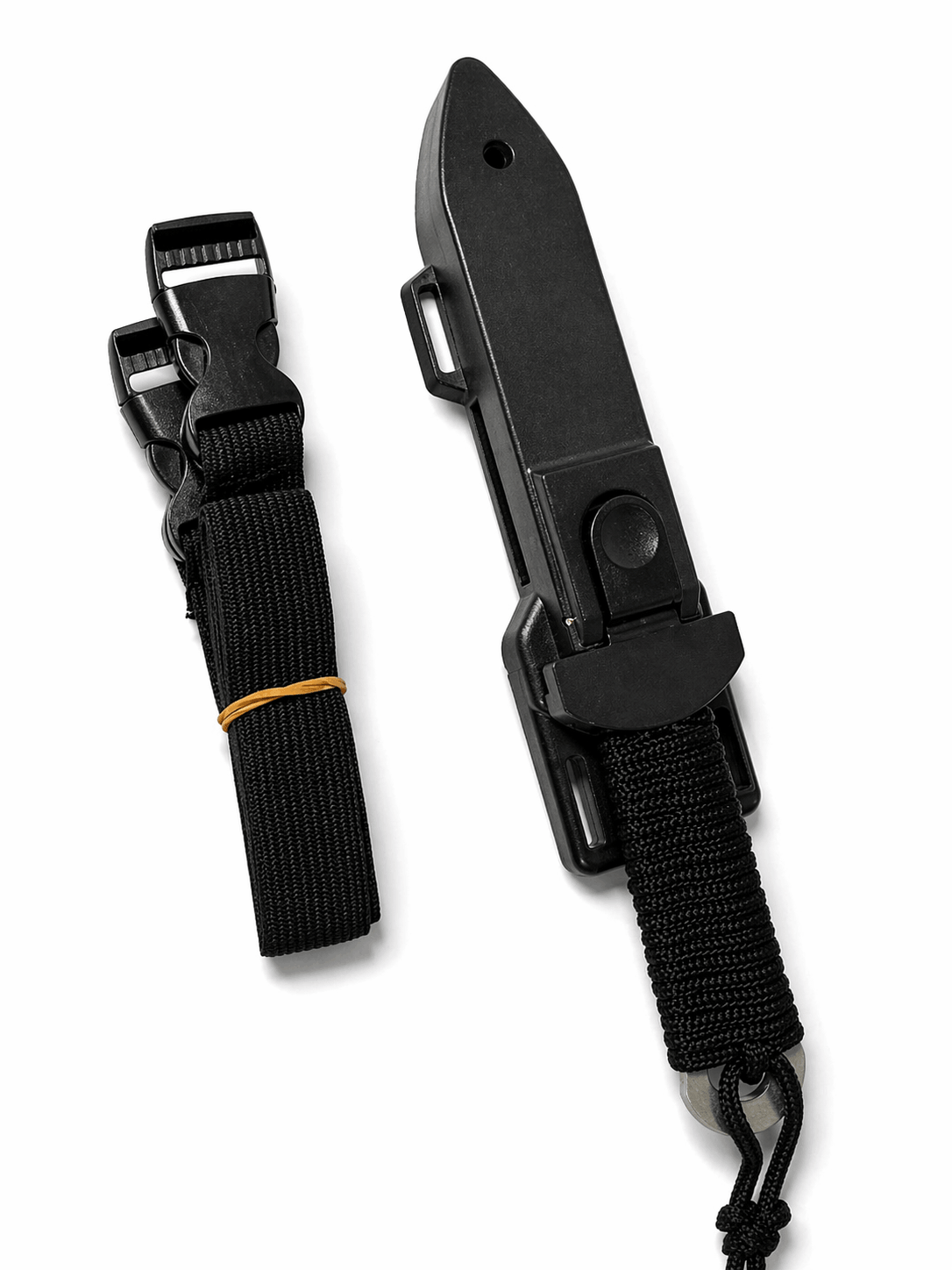 Taktický nůž Black Airsoft pro skryté nošení s pouzdrem a elastickými pásky