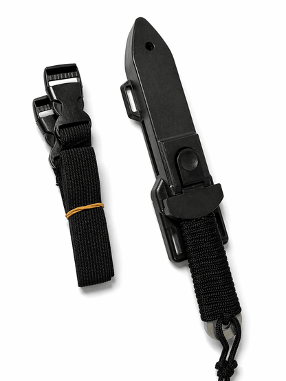 Taktický nůž Black Airsoft pro skryté nošení s pouzdrem a elastickými pásky